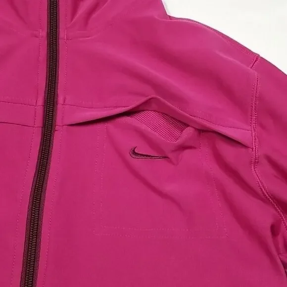 Nike Jacket Women's Large Dry-Fit Full Zip Athletic Pink Long Sleeve Gym Yoga - Picture 2 of 9